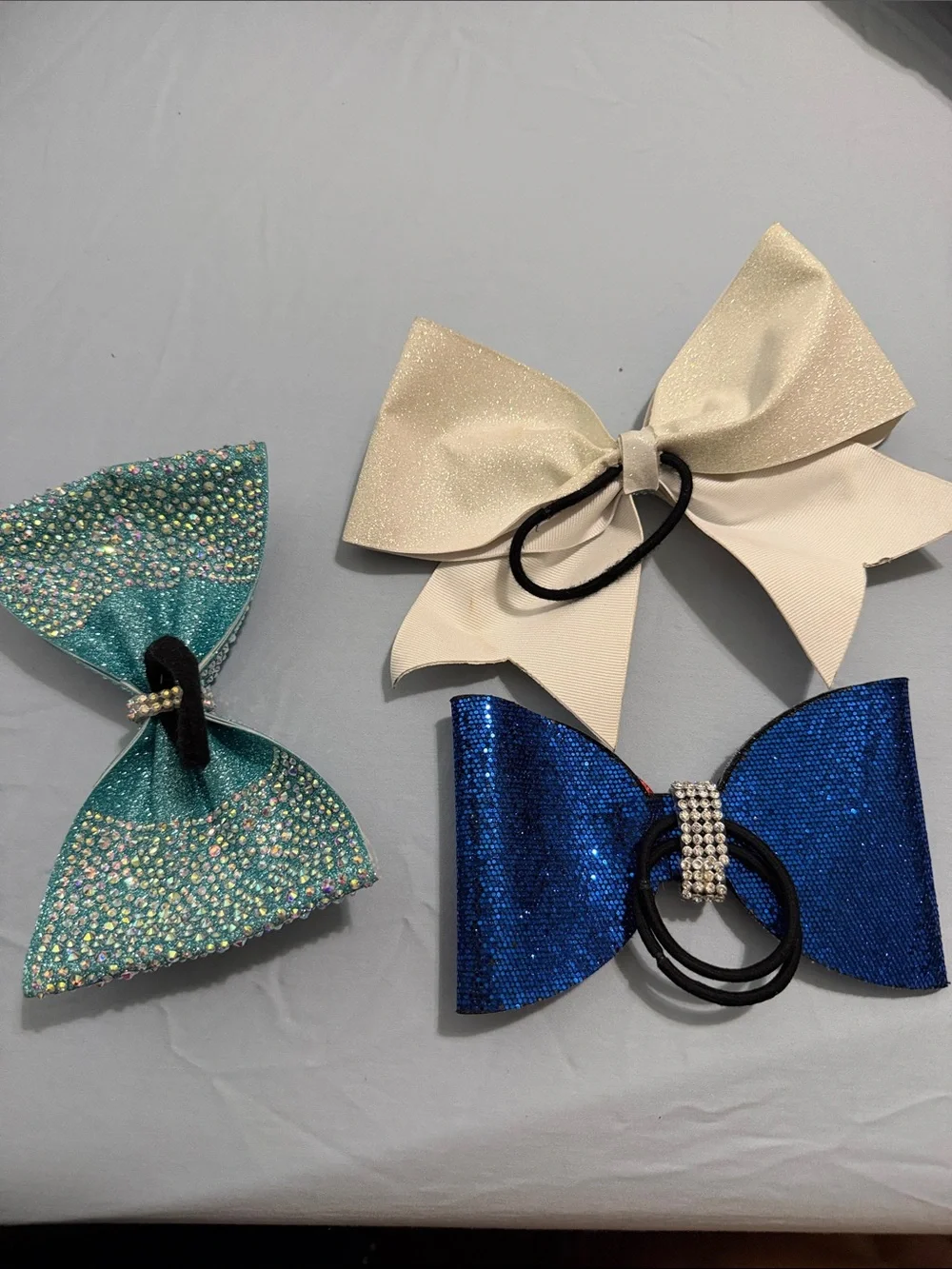 Flashy hair bows- for competition/ parades /dress up- glittery-